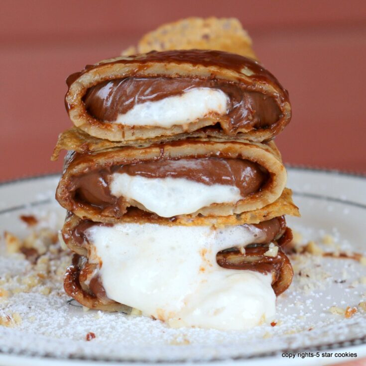crepes coffee with nutella filling is an easy recipe