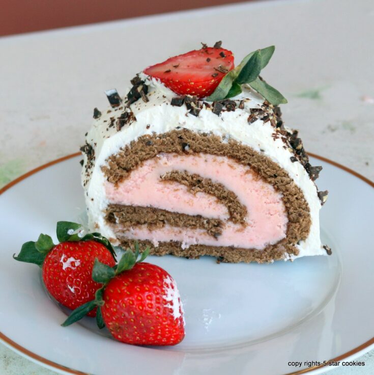 The Best Strawberry Chocolate Roll Cake