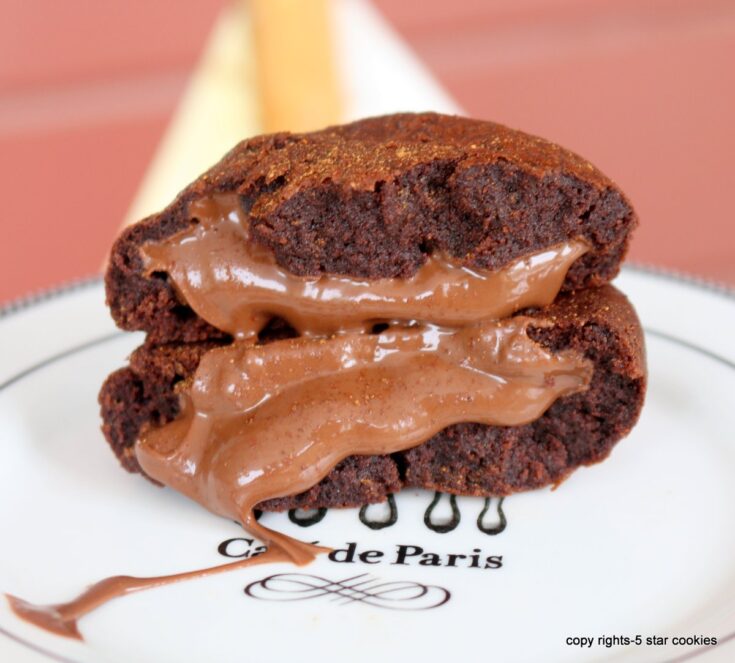 molten lava Nutella cookies